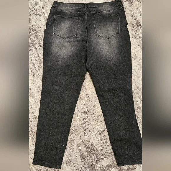 RM Rebecca Minkoff Crystal Studded Black Jeans, Size 18W - Picture 6 of 8